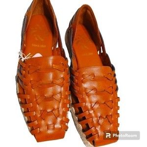 Sam & Libby Flats Espadrille Shoes Saddle Brown Size 8 Women's New